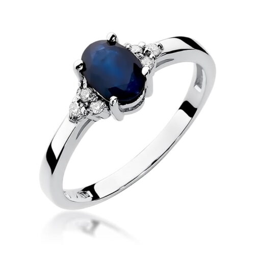 Pierścionek W0308 Szafir 0,90ct białe złoto