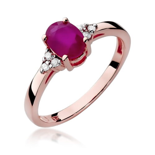 Pierścionek W0308 Rubin 1,00ct różowe złoto