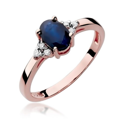 Pierścionek W0308 Szafir 0,90ct różowe złoto