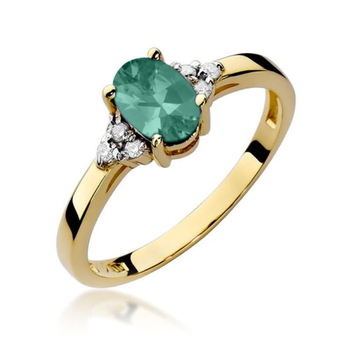 Pierścionek W0308 Szmaragd 0,80ct żółte złoto