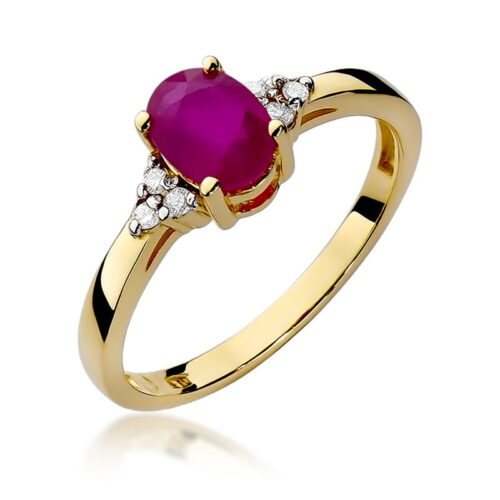 Pierścionek W0308 Rubin 1,00ct żółte złoto
