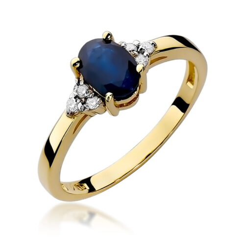 Pierścionek W0308 Szafir 0,90ct żółte złoto