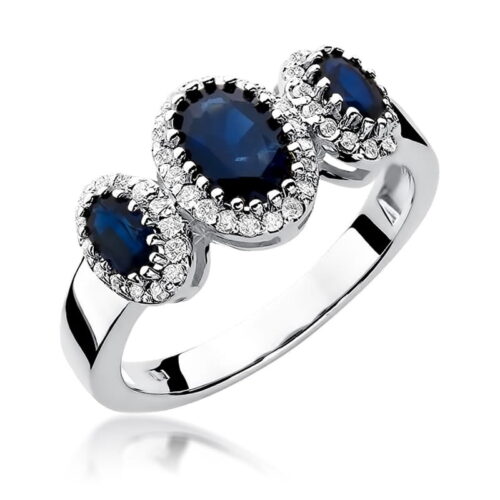 Pierścionek W0309 Szafir 1,50 ct białe złoto