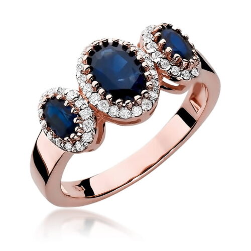 Pierścionek W0309 Szafir 1,50 ct różowe złoto