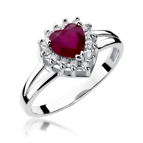 Pierścionek W0310 Rubin 1,10ct białe złoto
