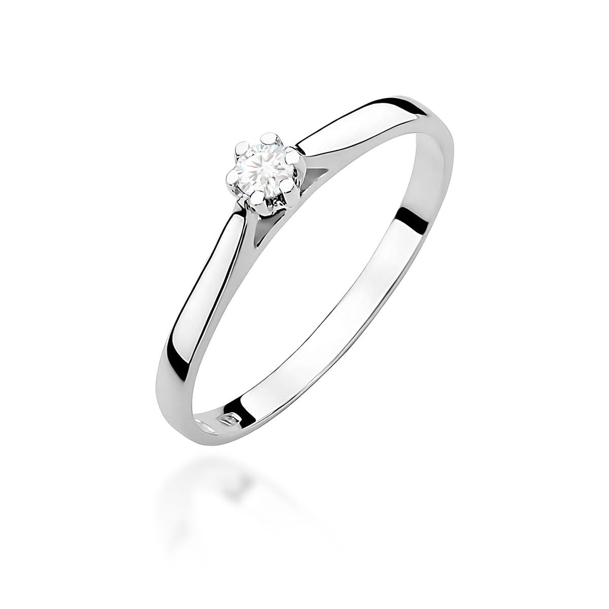 Pierścionek W0311 Diament 0,09ct białe złoto