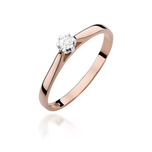 Pierścionek W0311 Diament 0,09ct różowe złoto