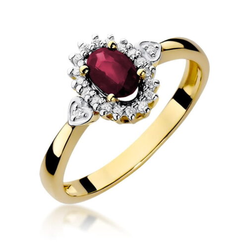 Pierścionek W0312 Rubin 0,60ct żółte złoto
