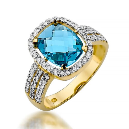 Pierścionek W0313 Topaz Swiss 3,00ct żółte złoto