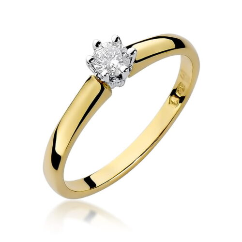 Pierścionek W0317 Diament 0,20ct żółte złoto
