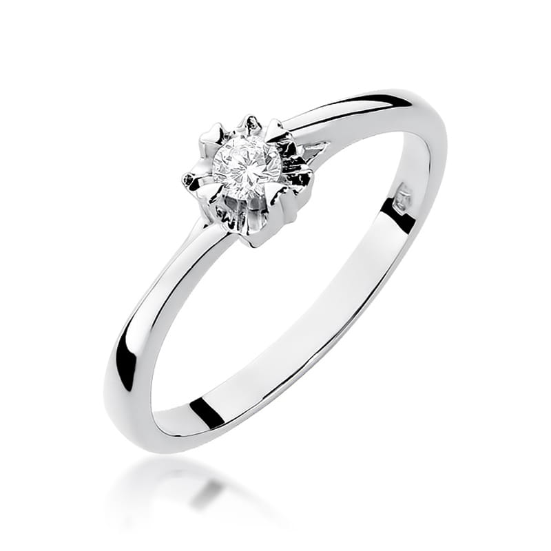 Pierścionek W0318 Diament 0,10ct białe złoto