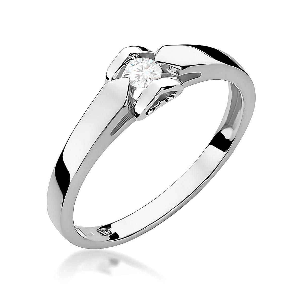 Pierścionek W0320 Diament 0,09ct białe złoto