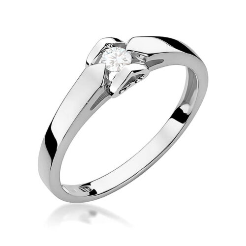 Pierścionek W0320 Diament Laboratoryjny 0,10ct białe złoto