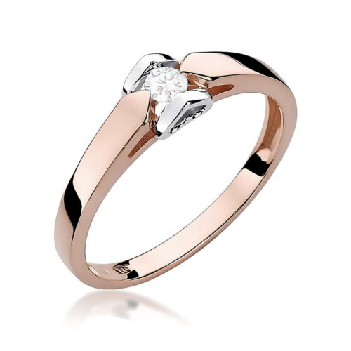 Pierścionek W0320 Diament 0,09ct różowe złoto