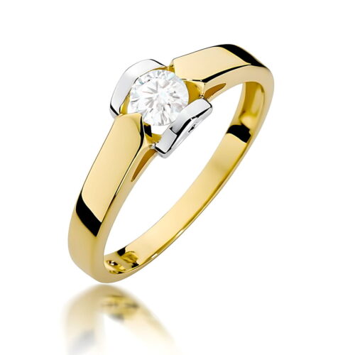 Pierścionek W0320 Diament 0,30ct żółte złoto