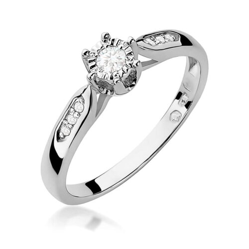 Pierścionek W0328 Diament 0,08ct białe złoto