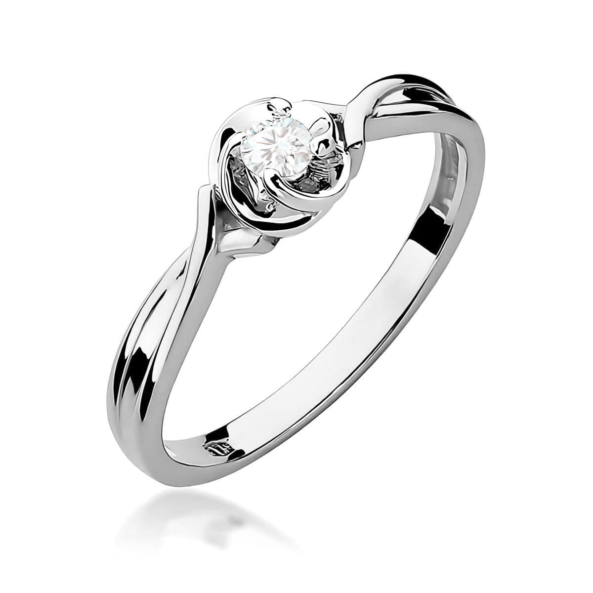 Pierścionek W0329 Diament 0,10ct białe złoto