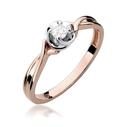 Pierścionek W0329 Diament 0,10ct różowe złoto