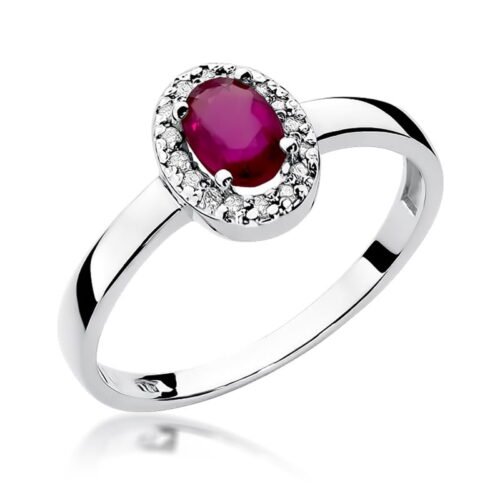 Pierścionek W0330 Rubin 0,60ct białe złoto