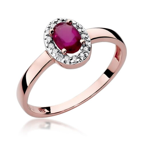 Pierścionek W0330 Rubin 0,60ct różowe złoto