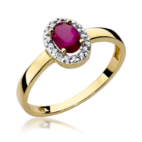 Pierścionek W0330 Rubin 0,60ct żółte złoto