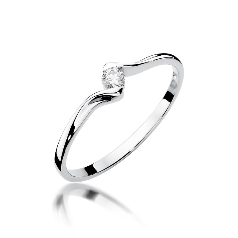 Pierścionek W0332 Diament 0,09ct białe złoto