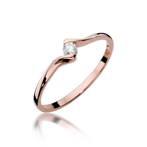 Pierścionek W0332 Diament 0,09ct różowe złoto