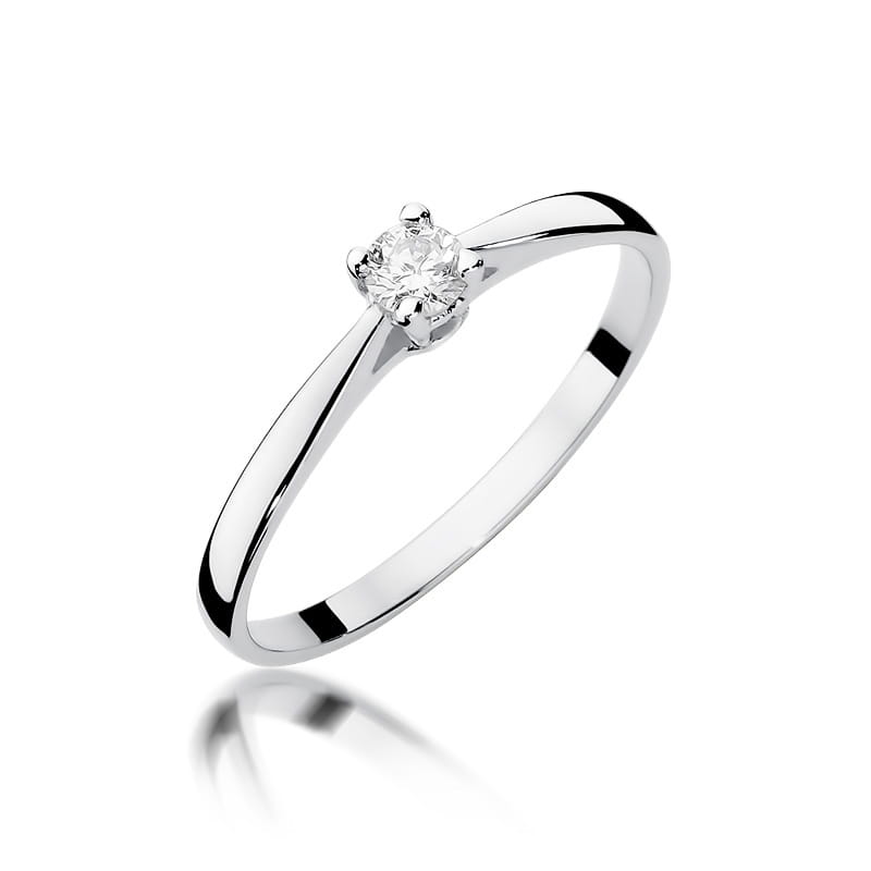 Pierścionek W0335 Diament 0,15ct białe złoto