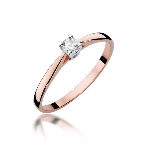 Pierścionek W0335 Diament 0,15ct różowe złoto