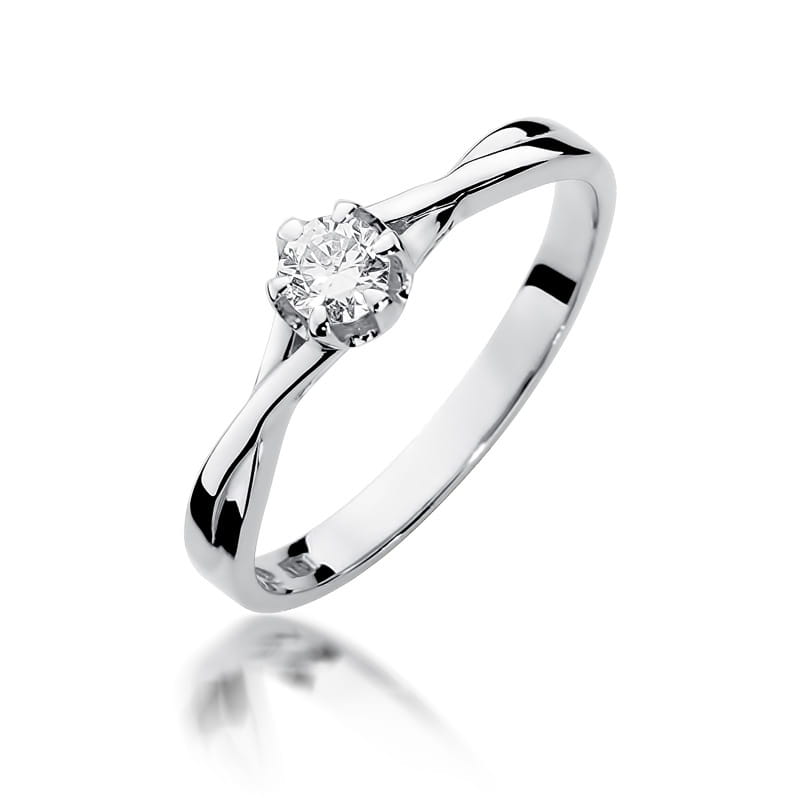 Pierścionek W0340B Diament 0,23ct białe złoto