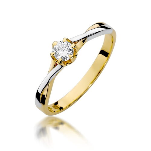 Pierścionek W0340B Diament 0,23ct żółte złoto