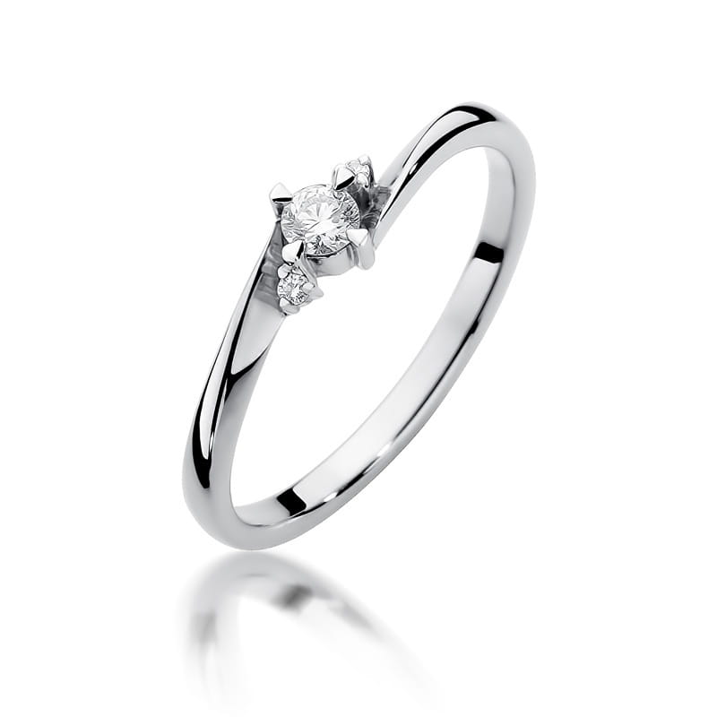 Pierścionek W0346 Diament 0,10ct białe złoto