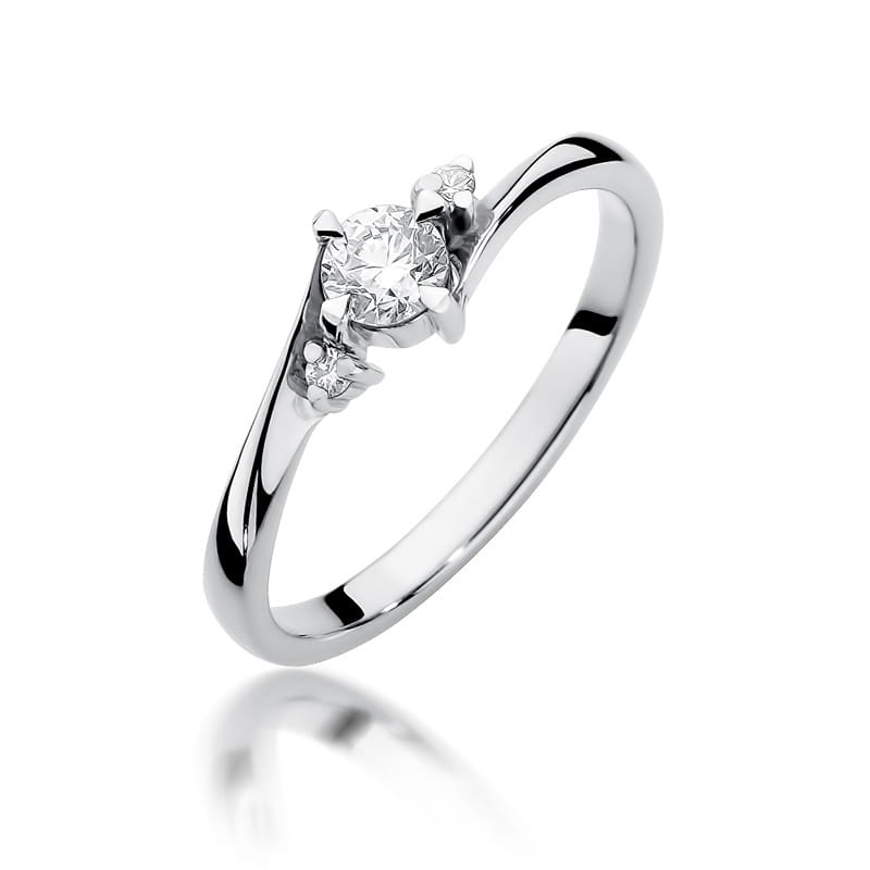 Pierścionek W0346B Diament 0,25ct białe złoto