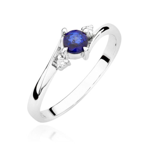 Pierścionek W0346B Szafir 0,30ct białe złoto