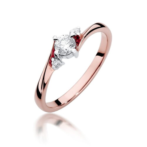 Pierścionek W0346B Diament 0,25ct różowe złoto