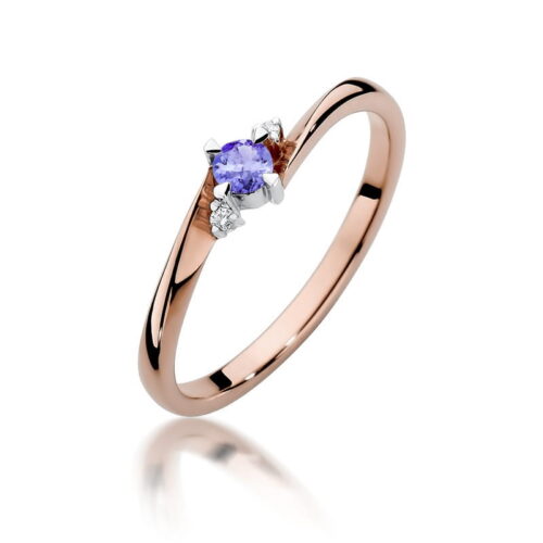 Pierścionek W0346 Tanzanit 0,15ct różowe złoto