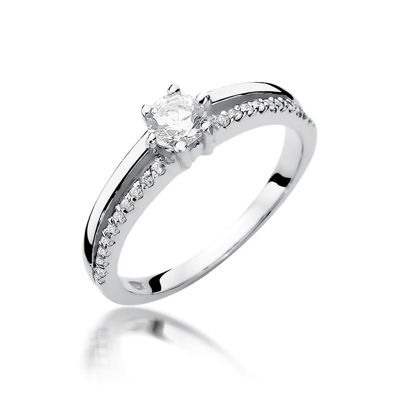 Pierścionek W0355 Diament 0,30ct białe złoto
