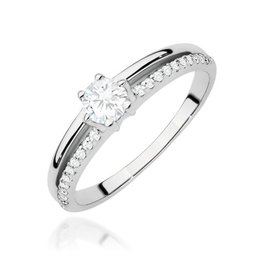 Pierścionek W0355 Diament Laboratoryjny 0,30ct białe złoto
