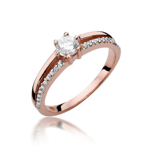 Pierścionek W0355 Diament 0,30ct różowe złoto