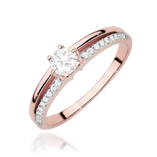 Pierścionek W0355 Diament Laboratoryjny 0,30ct różowe złoto