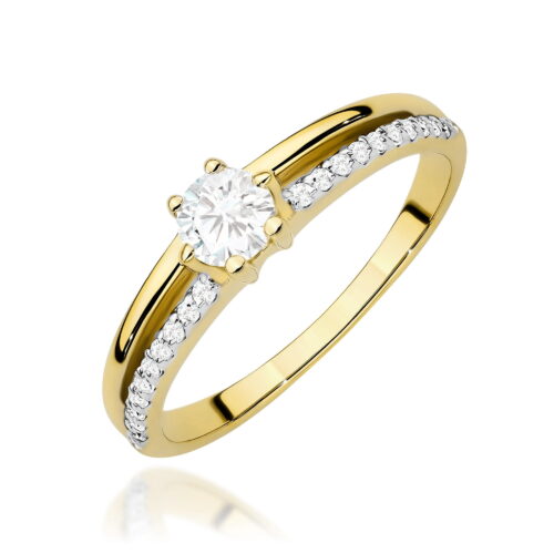 Pierścionek W0355 Diament Laboratoryjny 0,30ct żółte złoto