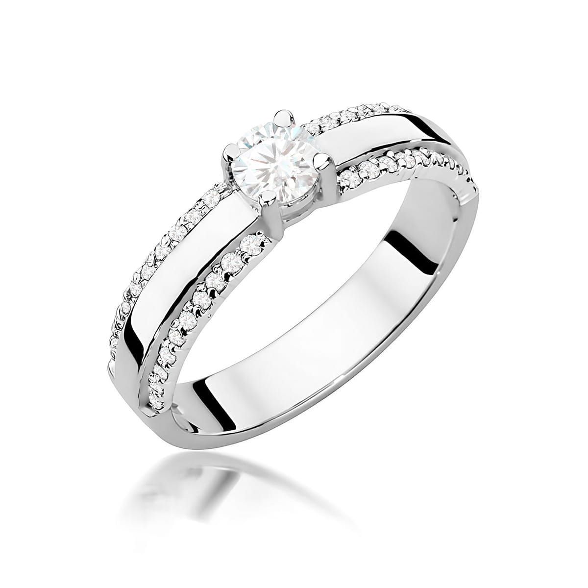 Pierścionek W0356 Diament 0,25ct białe złoto