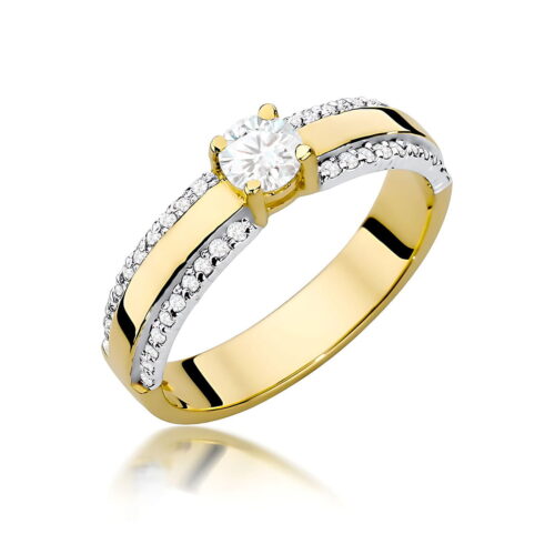 Pierścionek W0356 Diament 0,25ct żółte złoto