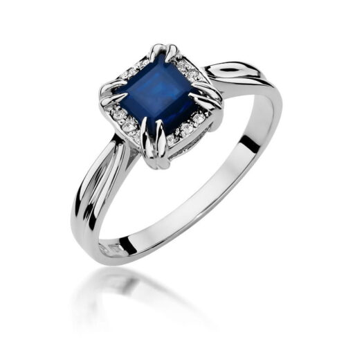 Pierścionek W0358 Szafir 0,70ct białe złoto