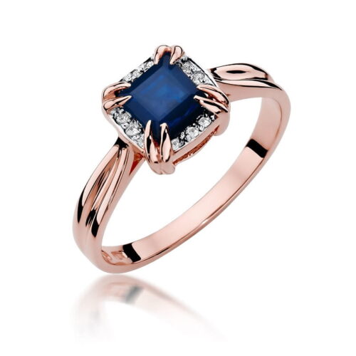 Pierścionek W0358 Szafir 0,70ct różowe złoto