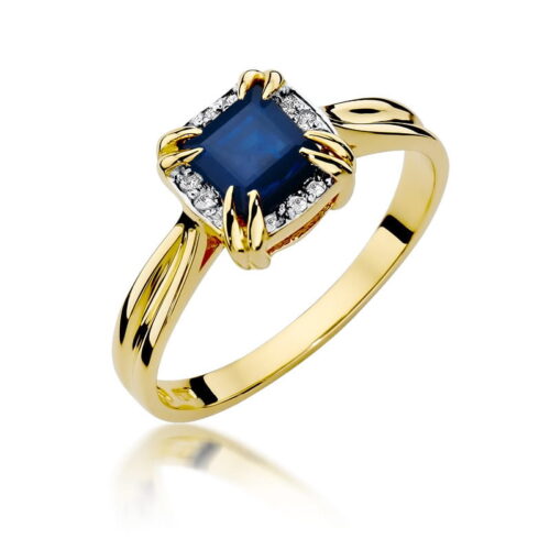 Pierścionek W0358 Szafir 0,70ct żółte złoto