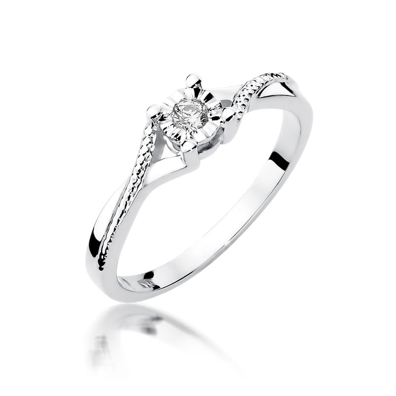 Pierścionek W0361 Diament 0,08ct białe złoto