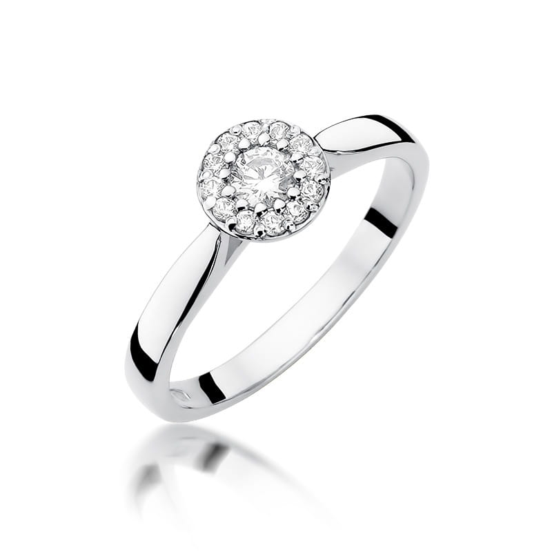Pierścionek W0362 Diament 0,12ct białe złoto