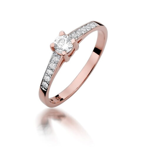Pierścionek W0364 Diament 0,30ct różowe złoto