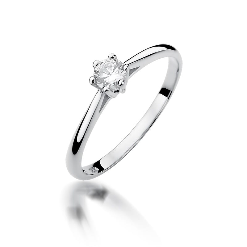 Pierścionek W0365 Diament 0,15ct białe złoto